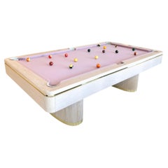 Oak and Brass Olhausen Pool Table, 1990s USA