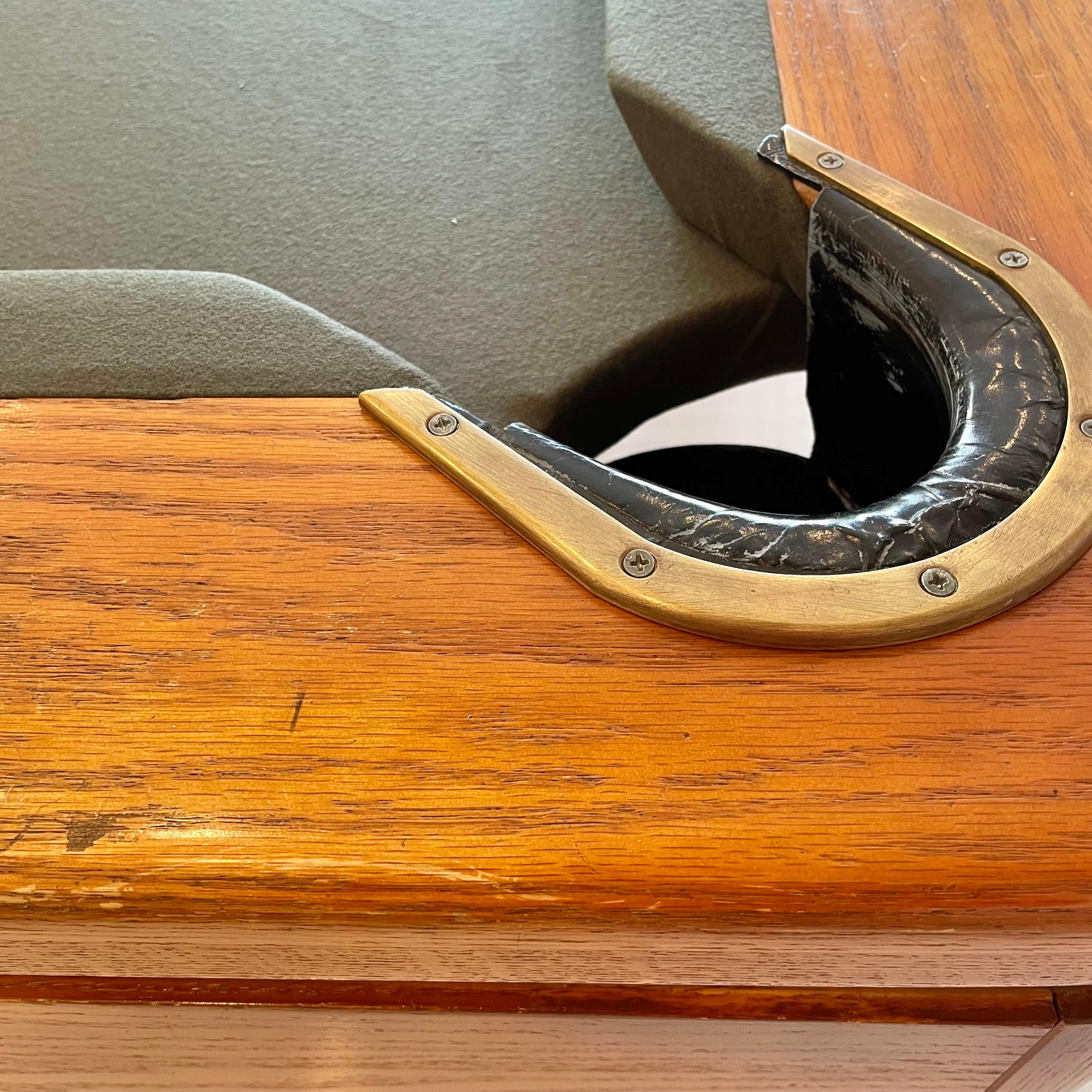 Oak and Brass Pool Table, 1980s USA 3