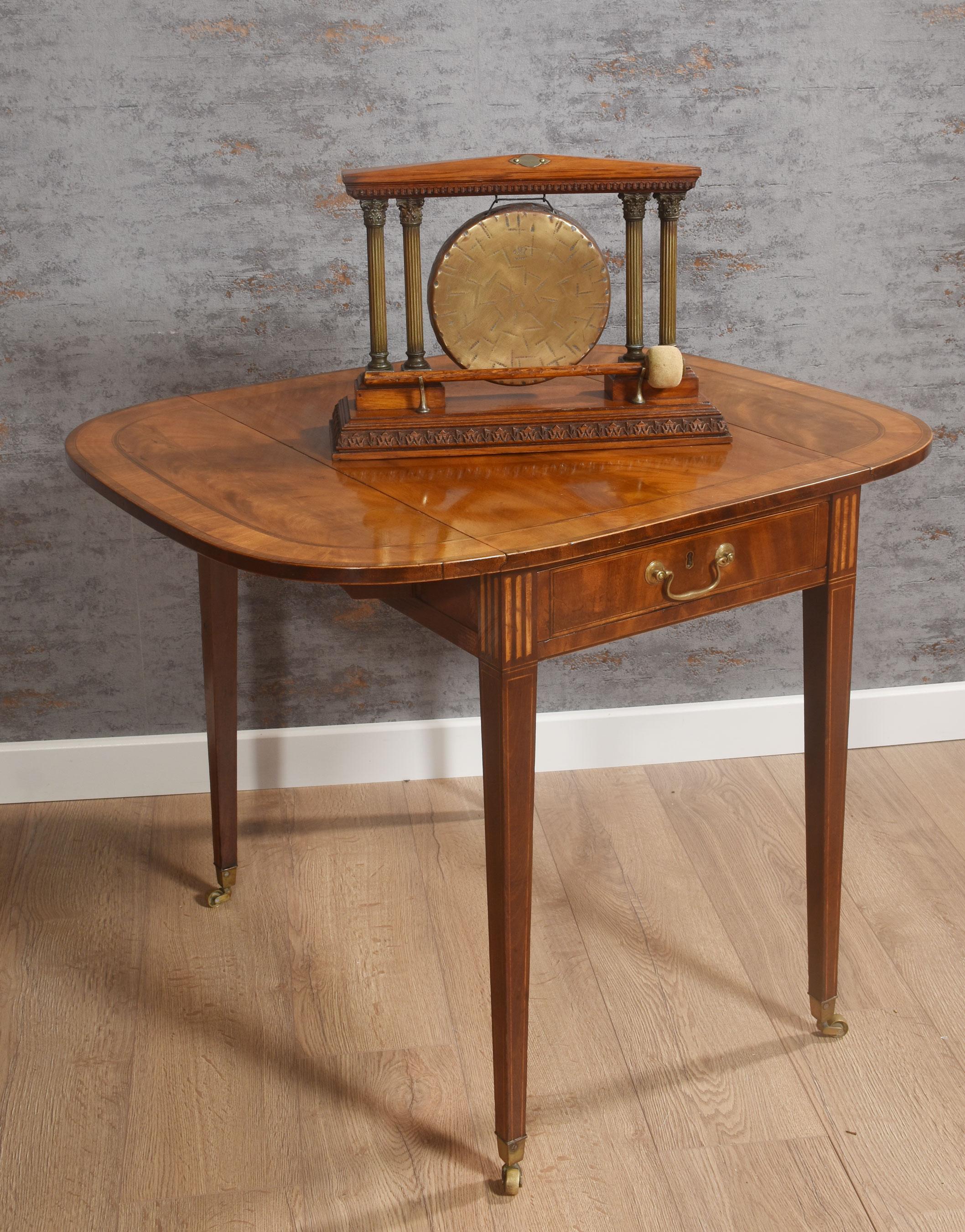 British Oak and brass table gong
