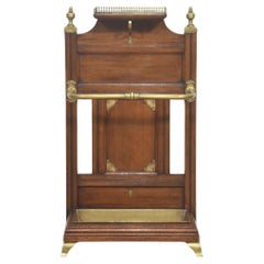 Antique Oak and brass umbrella stand