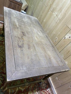 Oak and Brass Workshop Workbench, 20th Century