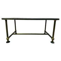 Oak and Brass Workshop Workbench, 20th Century