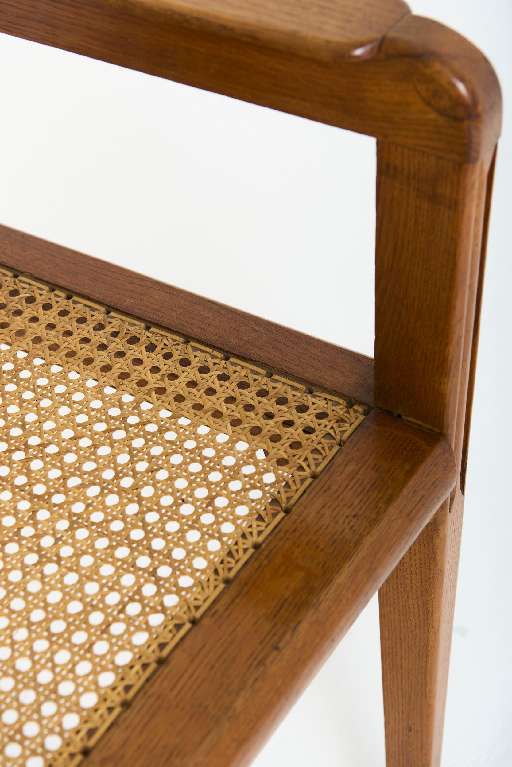 Oak and Cane Armchair For Sale 4
