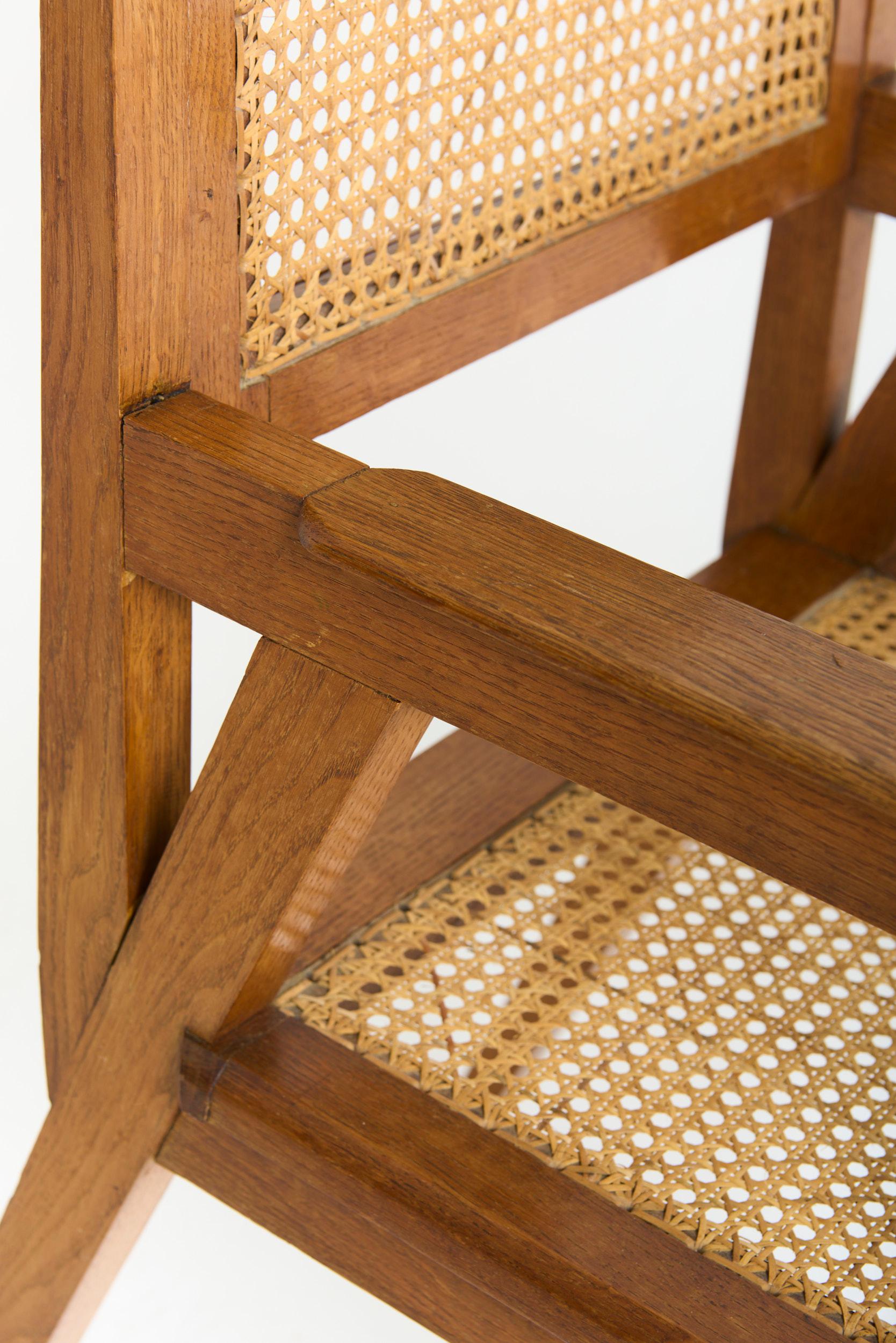 Oak and Cane Armchair For Sale 2