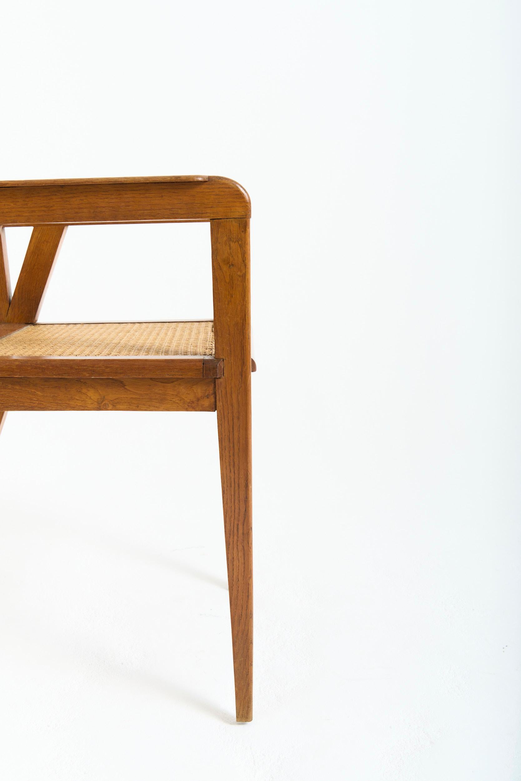 Oak and Cane Armchair For Sale 3