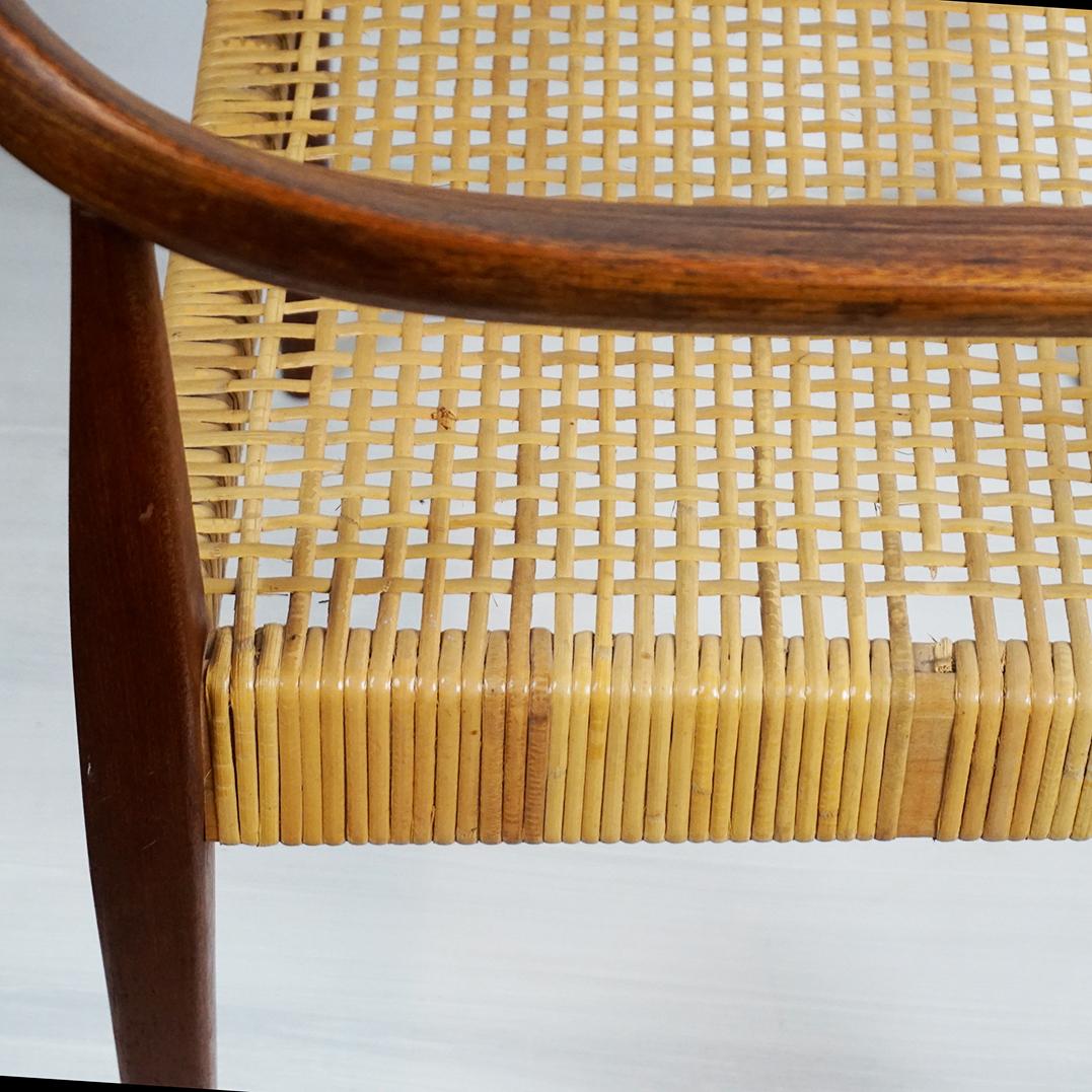Oak and Cane Armchair Mod. 113 by Nanna Ditzel for Kolds Savvaerk Denmark In Good Condition For Sale In Vienna, AT