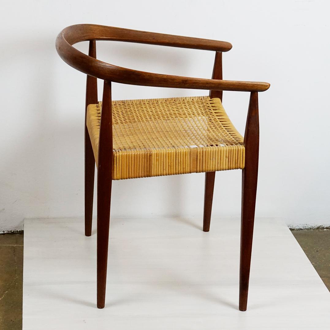 Mid-20th Century Oak and Cane Armchair Mod. 113 by Nanna Ditzel for Kolds Savvaerk Denmark For Sale