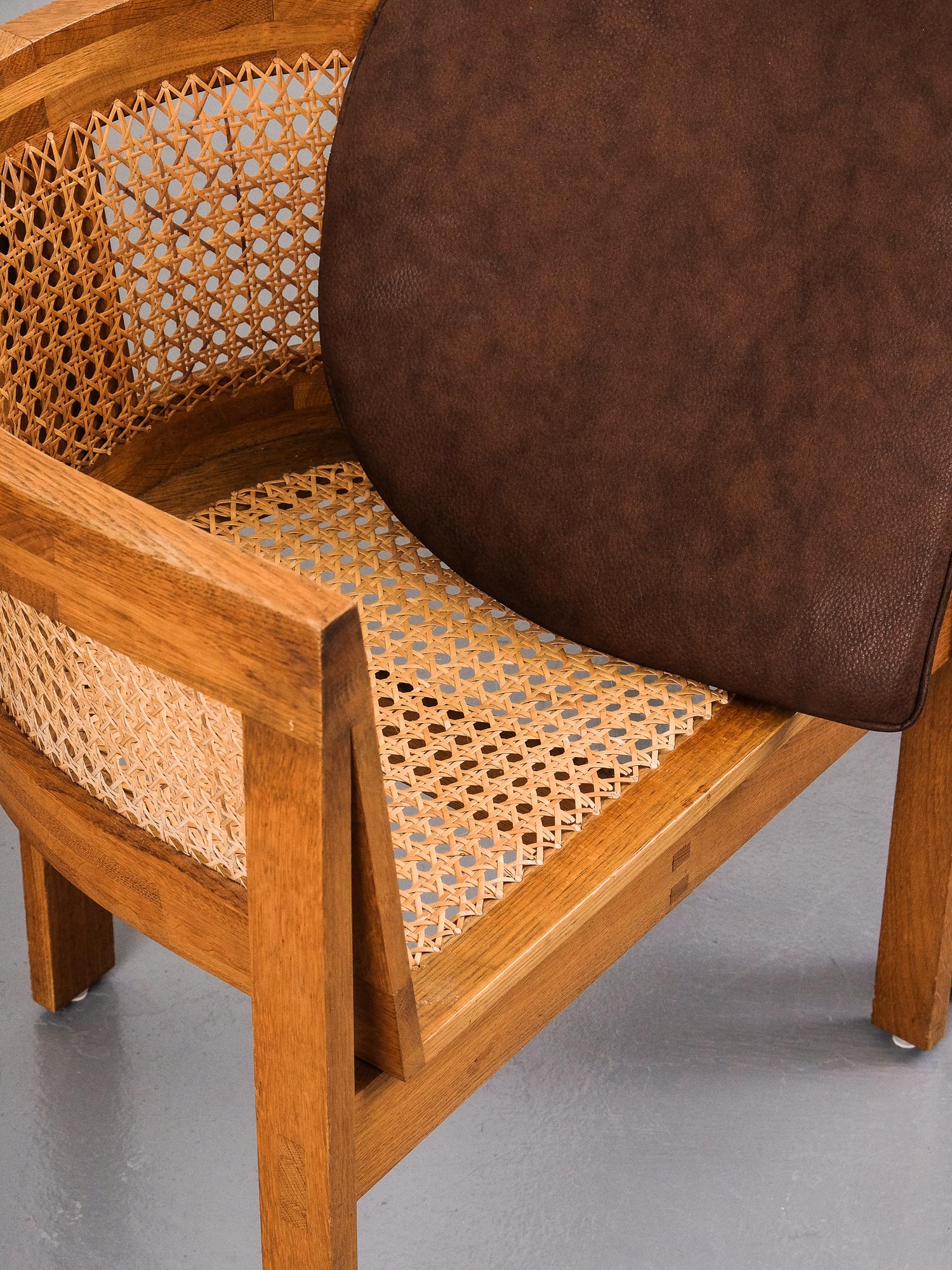 Oak and Cane Armchairs 'Model 5' by Ilse Rix for Uldum Møbelfabrik 1961 Set of 8 5