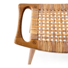 Bench aus Eiche und Schilfrohr von Hans J. Wegner für Johannes Hansen