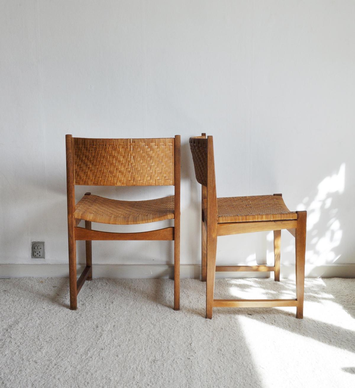 Oak and Cane Dining Chair by Peter Hvidt & Orla Mølgaard-Nielsen For Sale 5