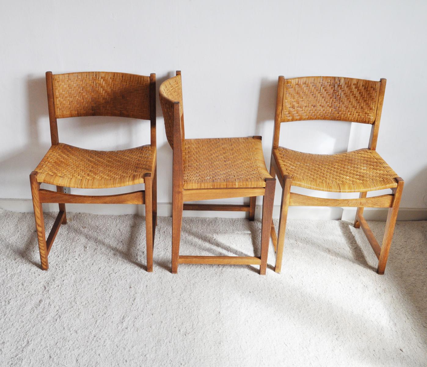 oak cane dining chairs
