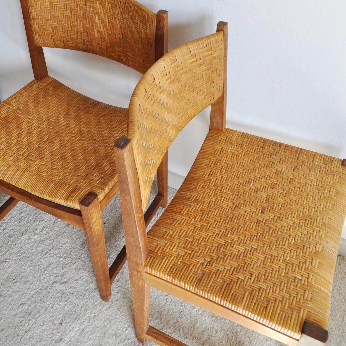 Mid-20th Century Oak and Cane Dining Chair by Peter Hvidt & Orla Mølgaard-Nielsen For Sale