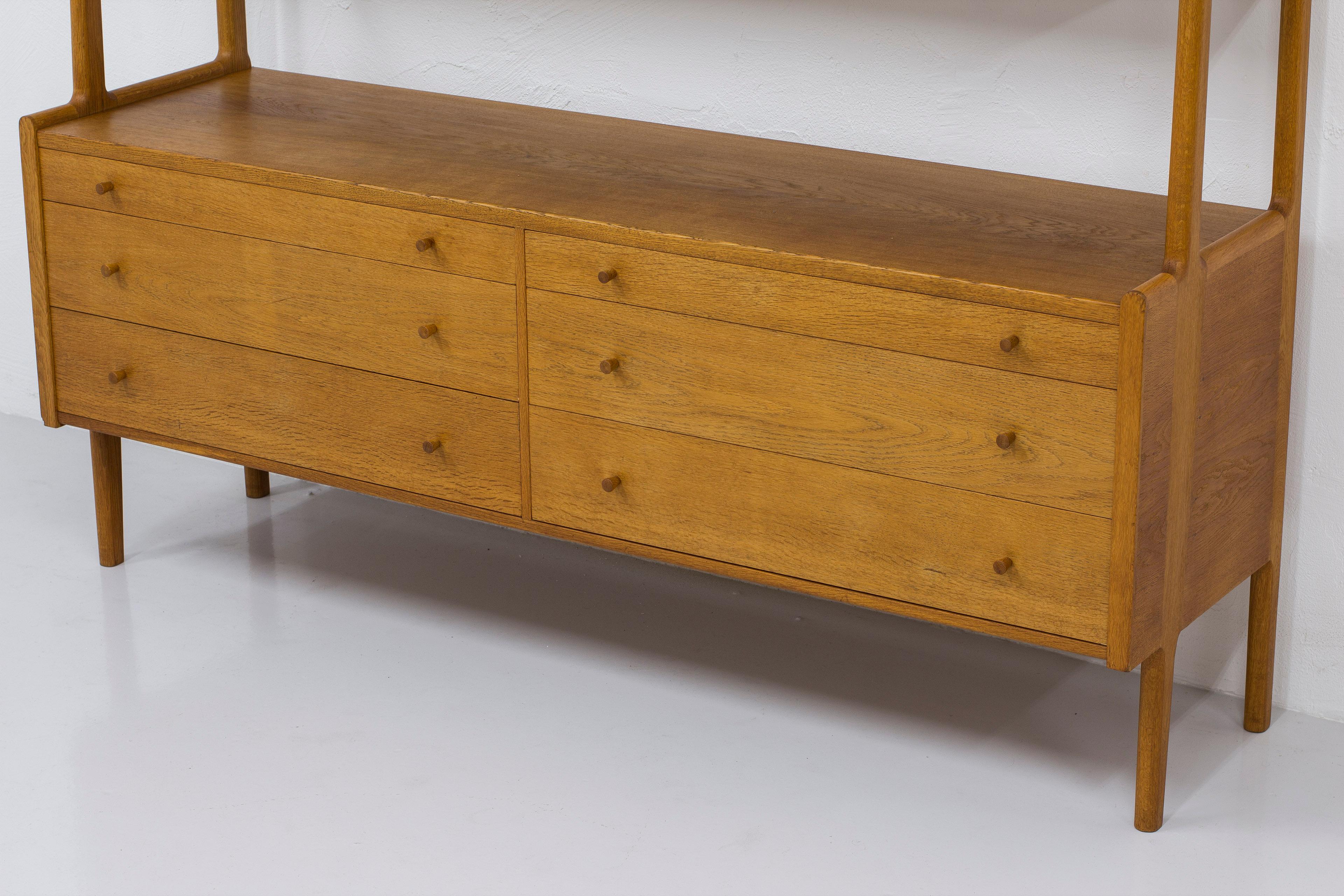 Cane Oak and cane sideboard RY20 by Hans J. Wegner, RY Møbler, 1950s For Sale
