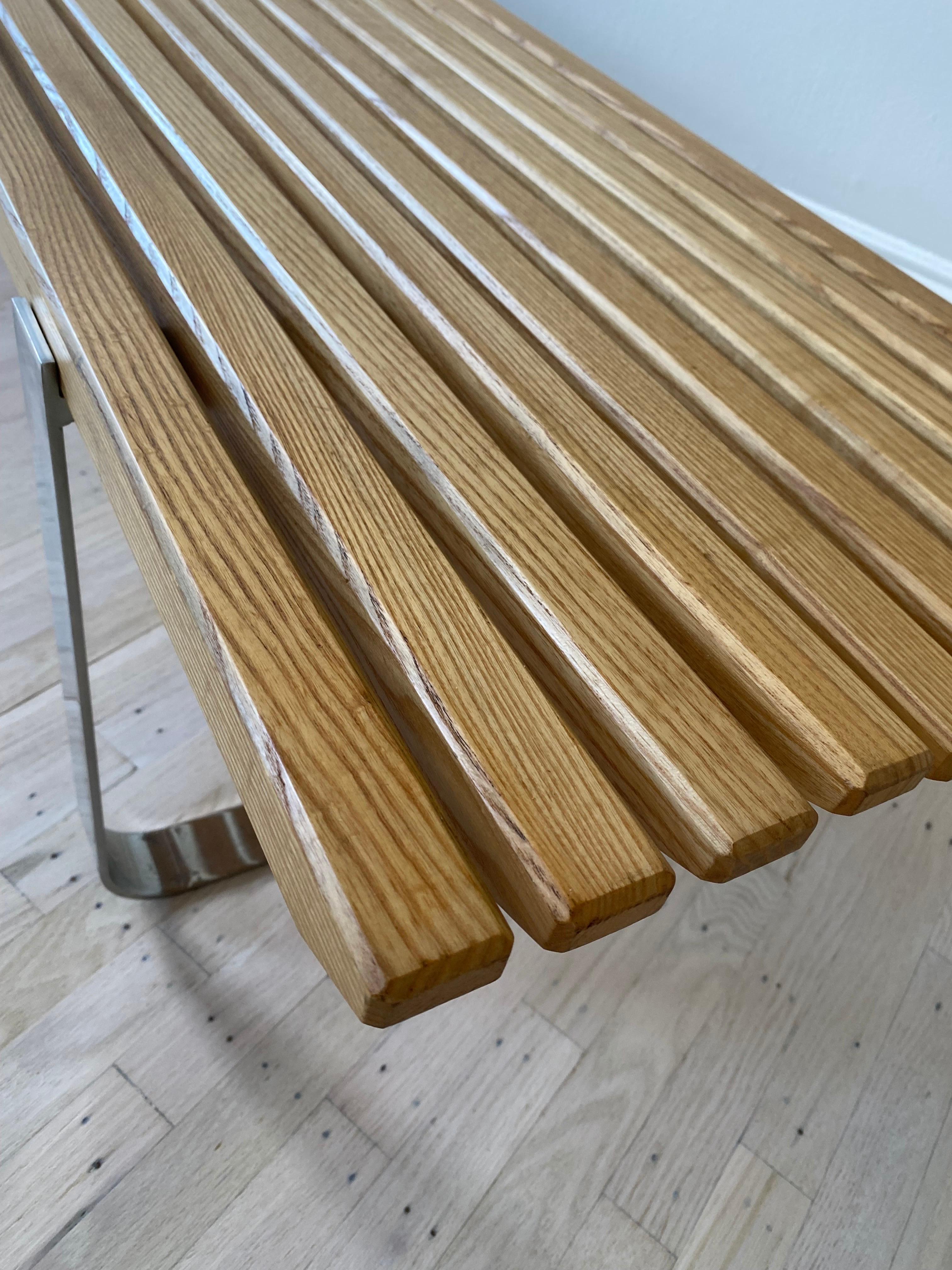 American Oak and Chrome Bench