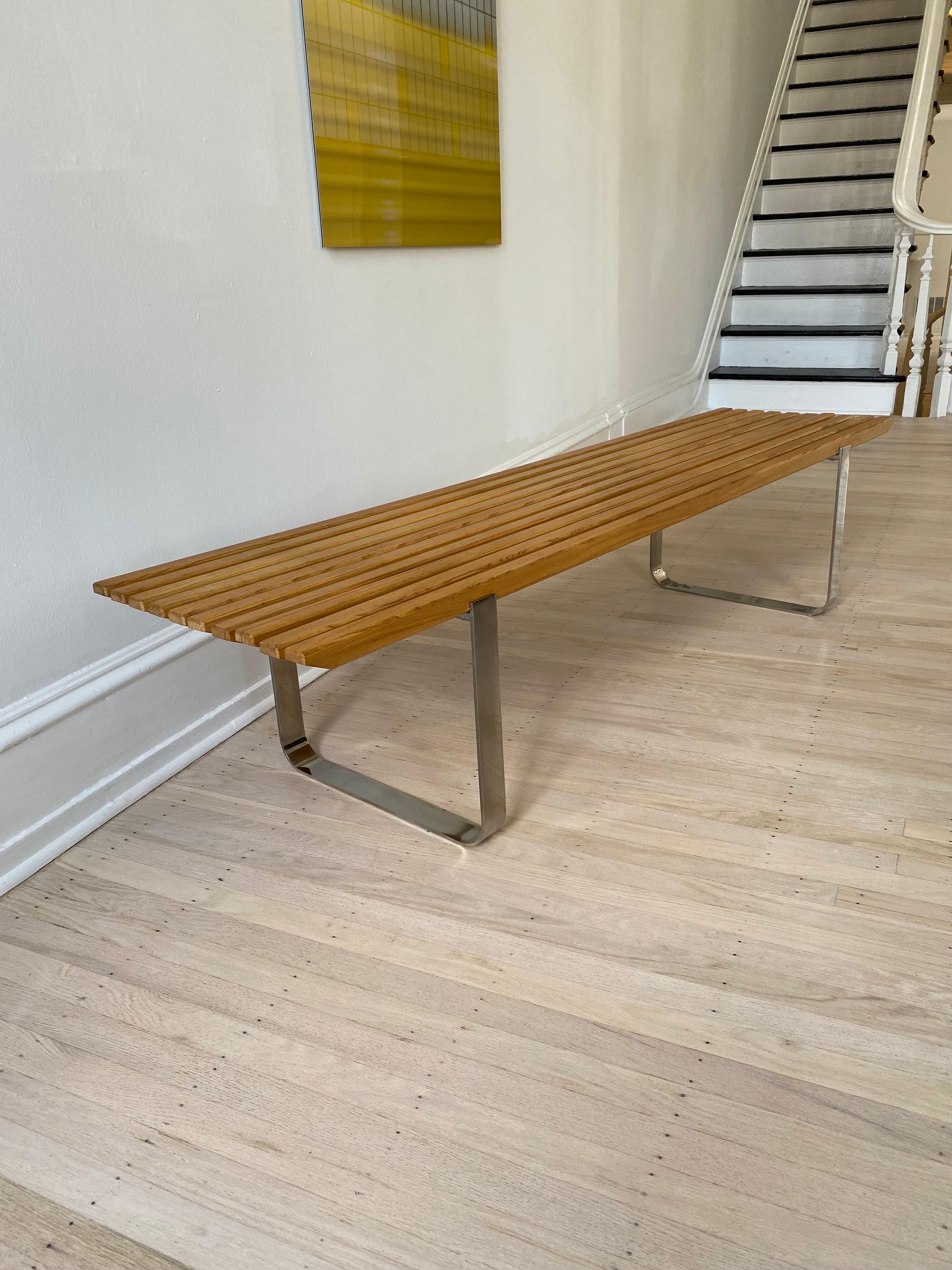Oak and Chrome Bench 3