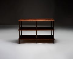 Oak and Copper Industrial Console, France, 20th C