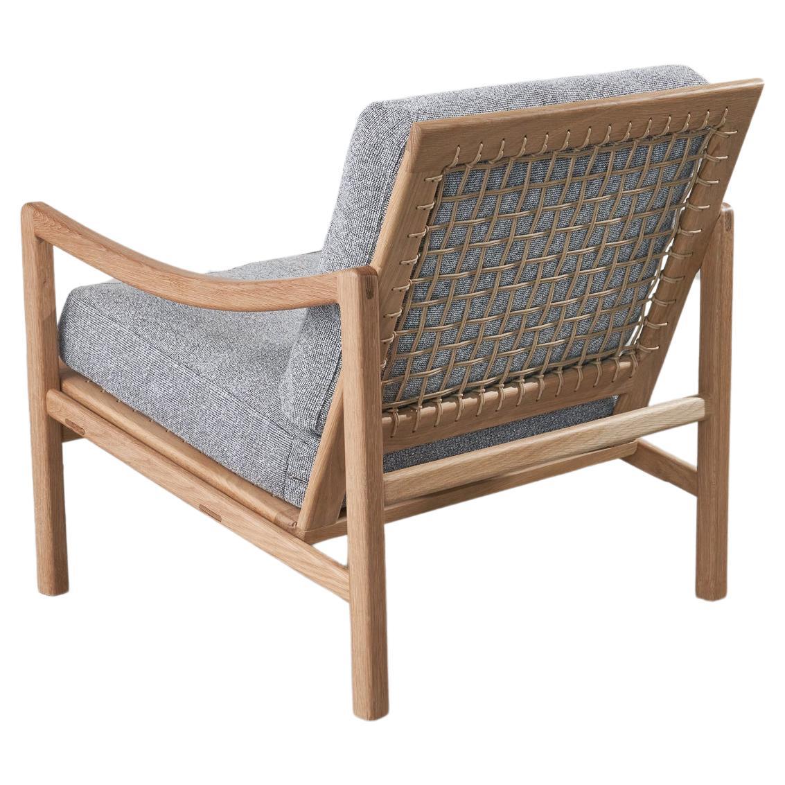 Oak and Cord Kalm Arm Chair  For Sale
