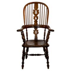 Oak and Elm Broad Arm Windsor Chair