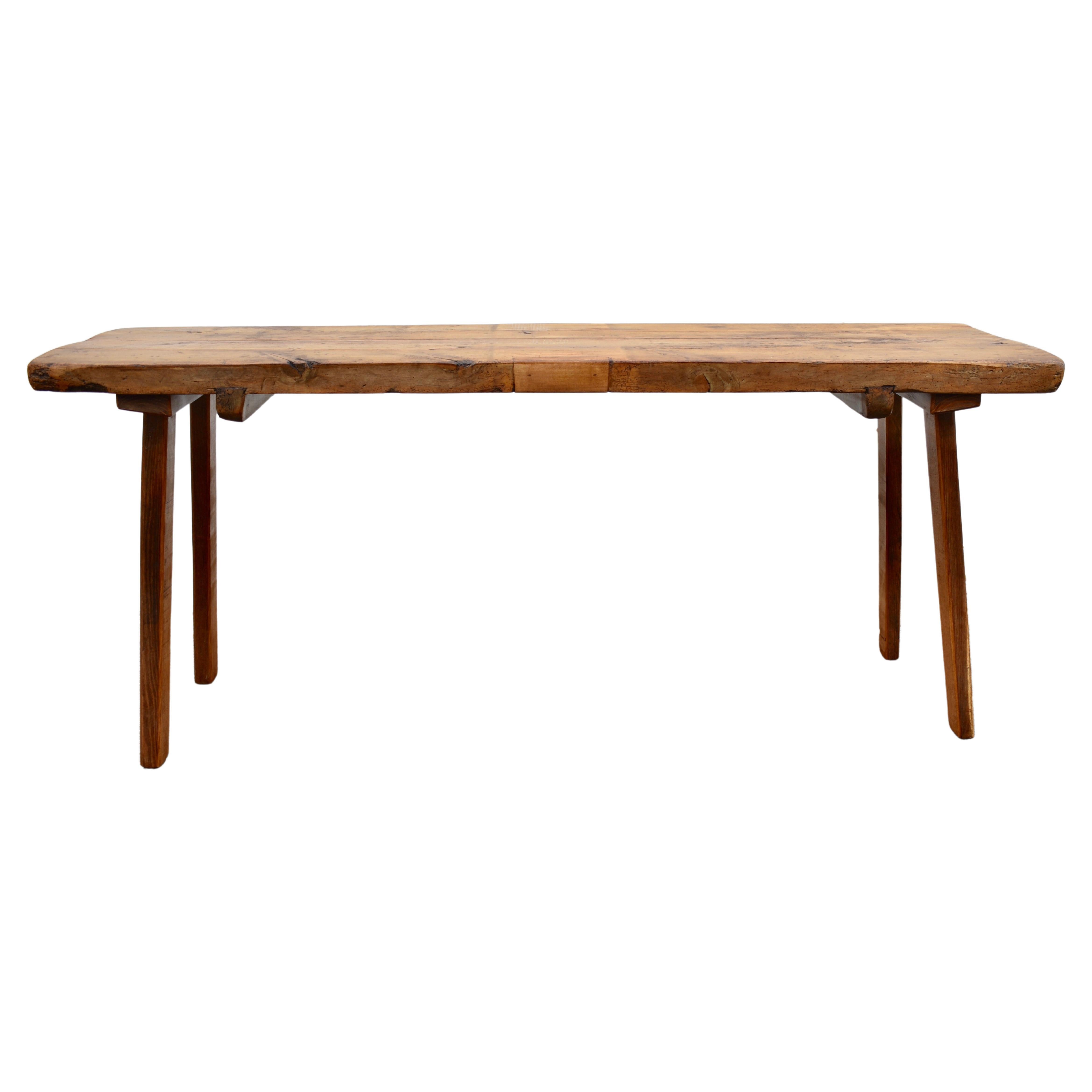 Oak and Elm Pig Bench Butcher's Block Table For Sale
