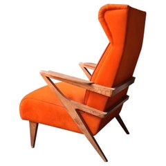 Oak and Fabric Armchair circa 1950