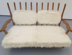 Oak and Foam "Grand Repos" Canape by Guillerme and Chambon, 1950s