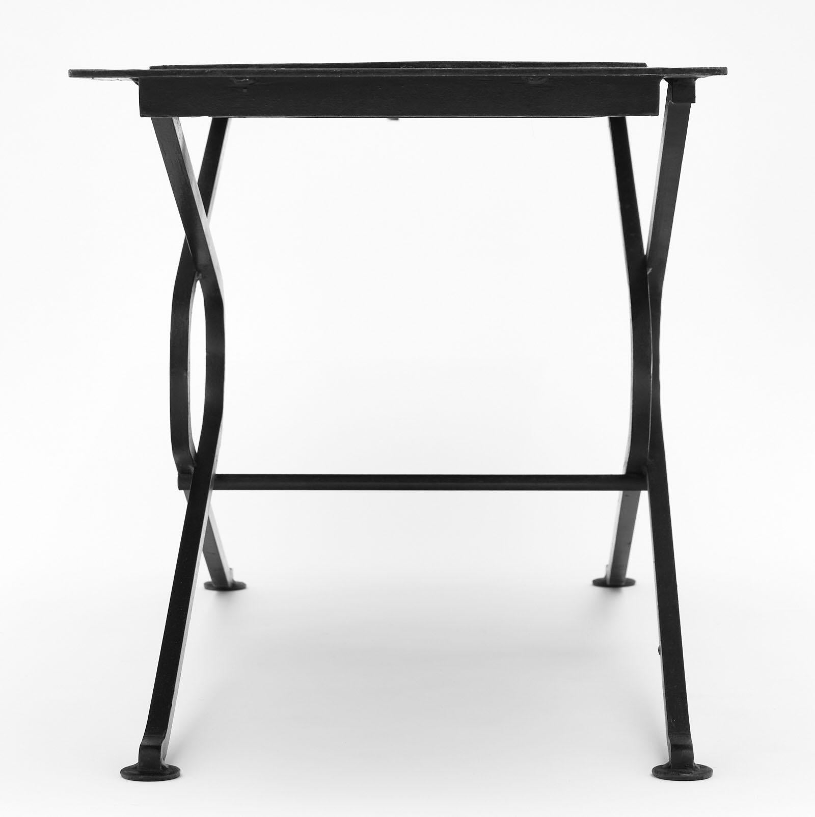 Mid-20th Century Oak and Forged Iron Coffee or Side Table