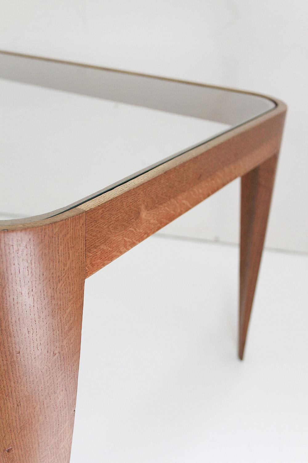 Oak and Glass Coffee Table by Gio Ponti, Italy 1940 1