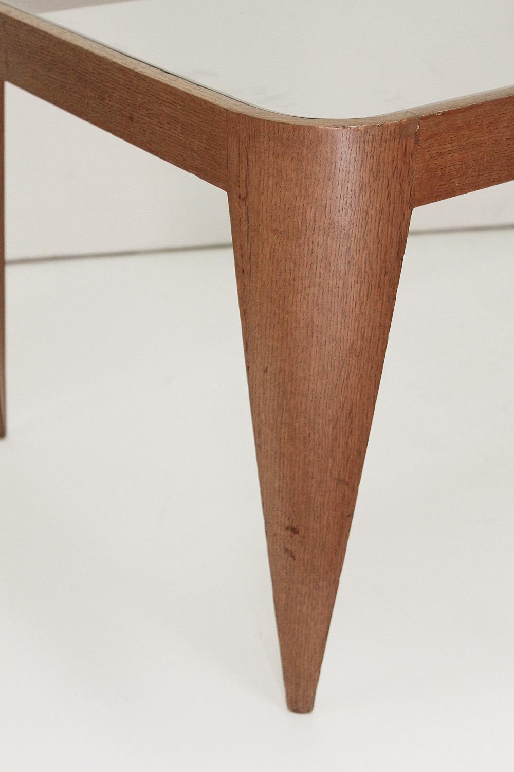 Oak and Glass Coffee Table by Gio Ponti, Italy 1940 2