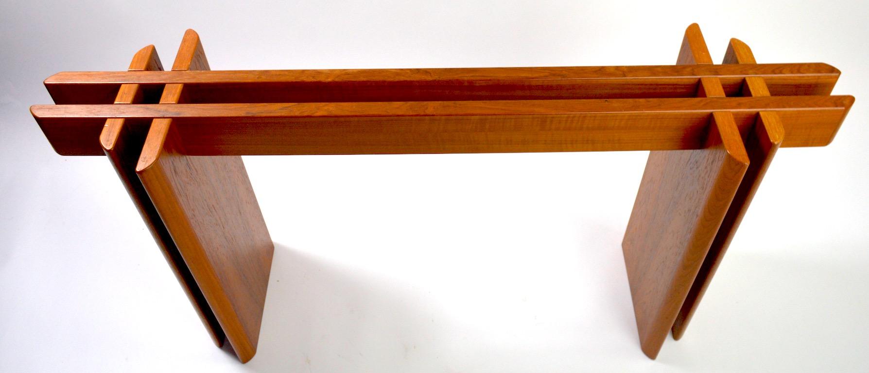 American Oak and Glass Console by Gustav Gaarde