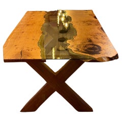 Oak and glass dining table