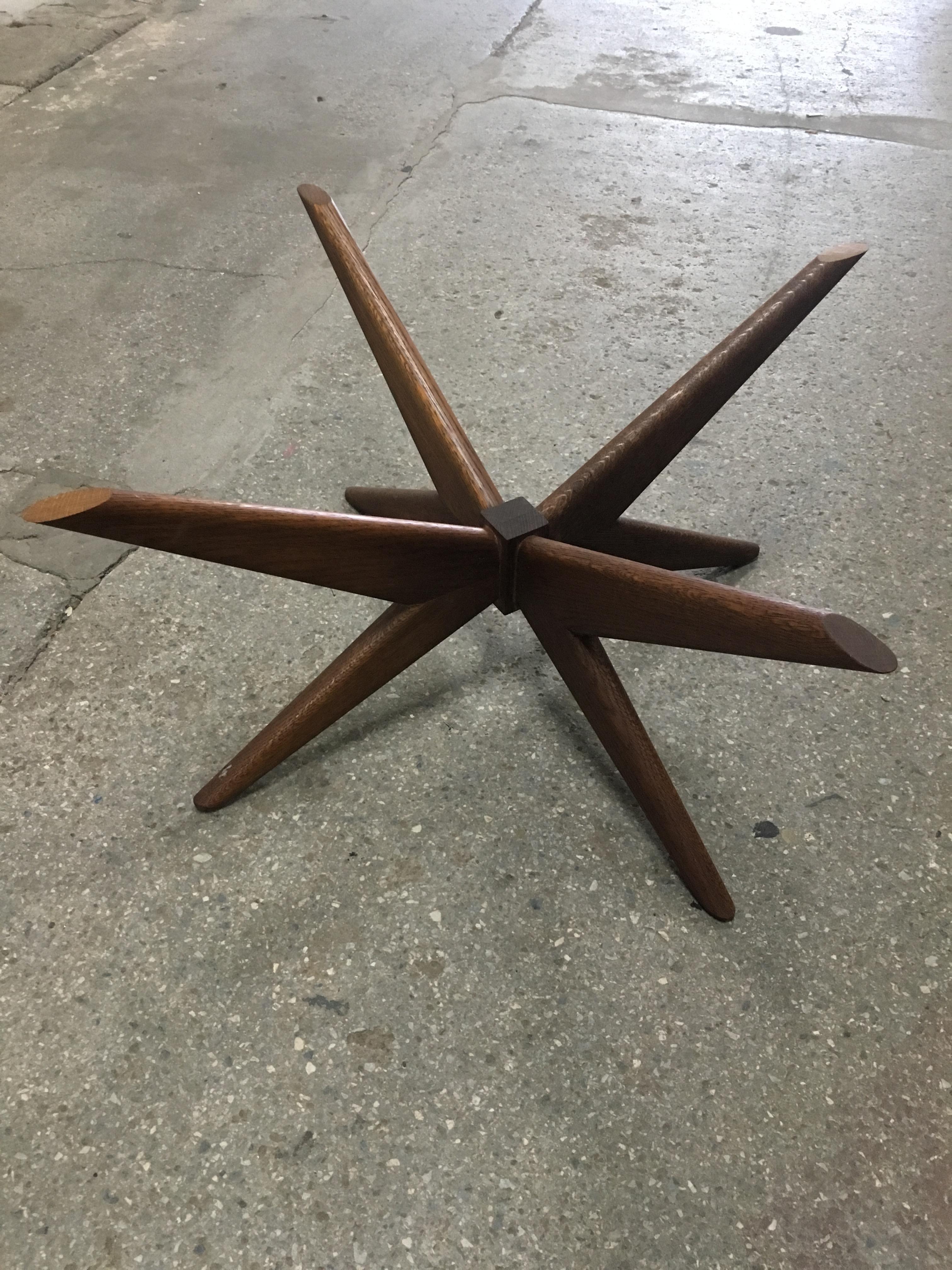 Oak and Glass Starburst Coffee Table 4