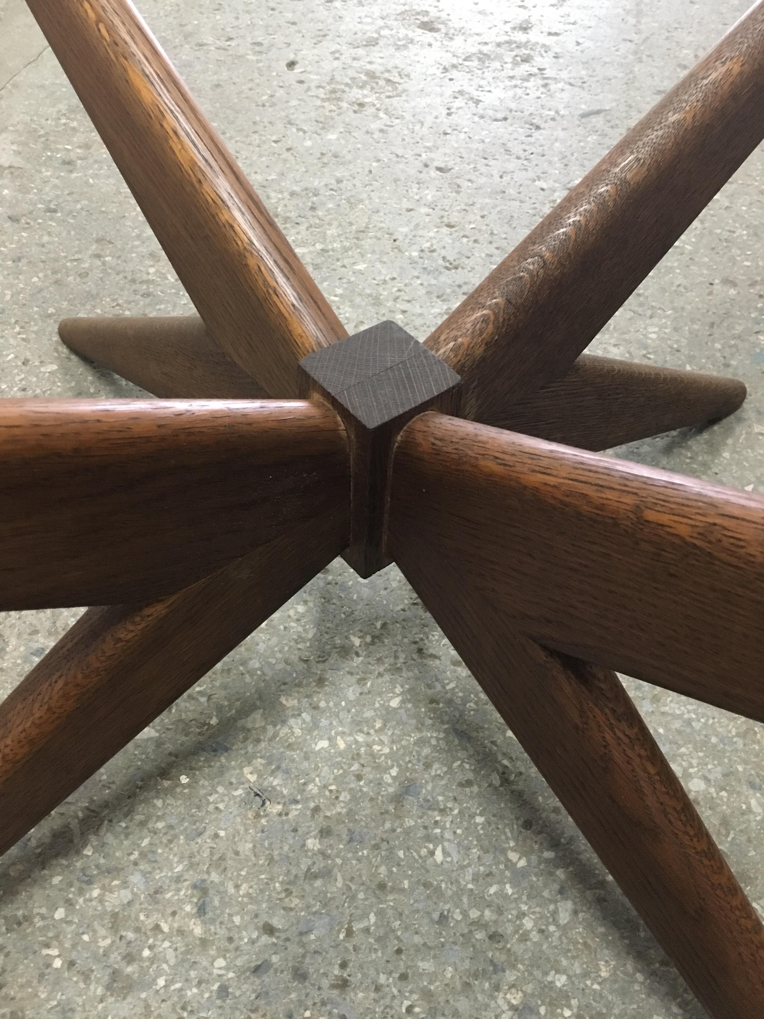 Oak and Glass Starburst Coffee Table 3