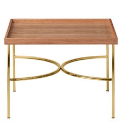 Oak and Gold Contemporary Tray Table