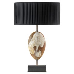 Oak and Horn Table Lamp