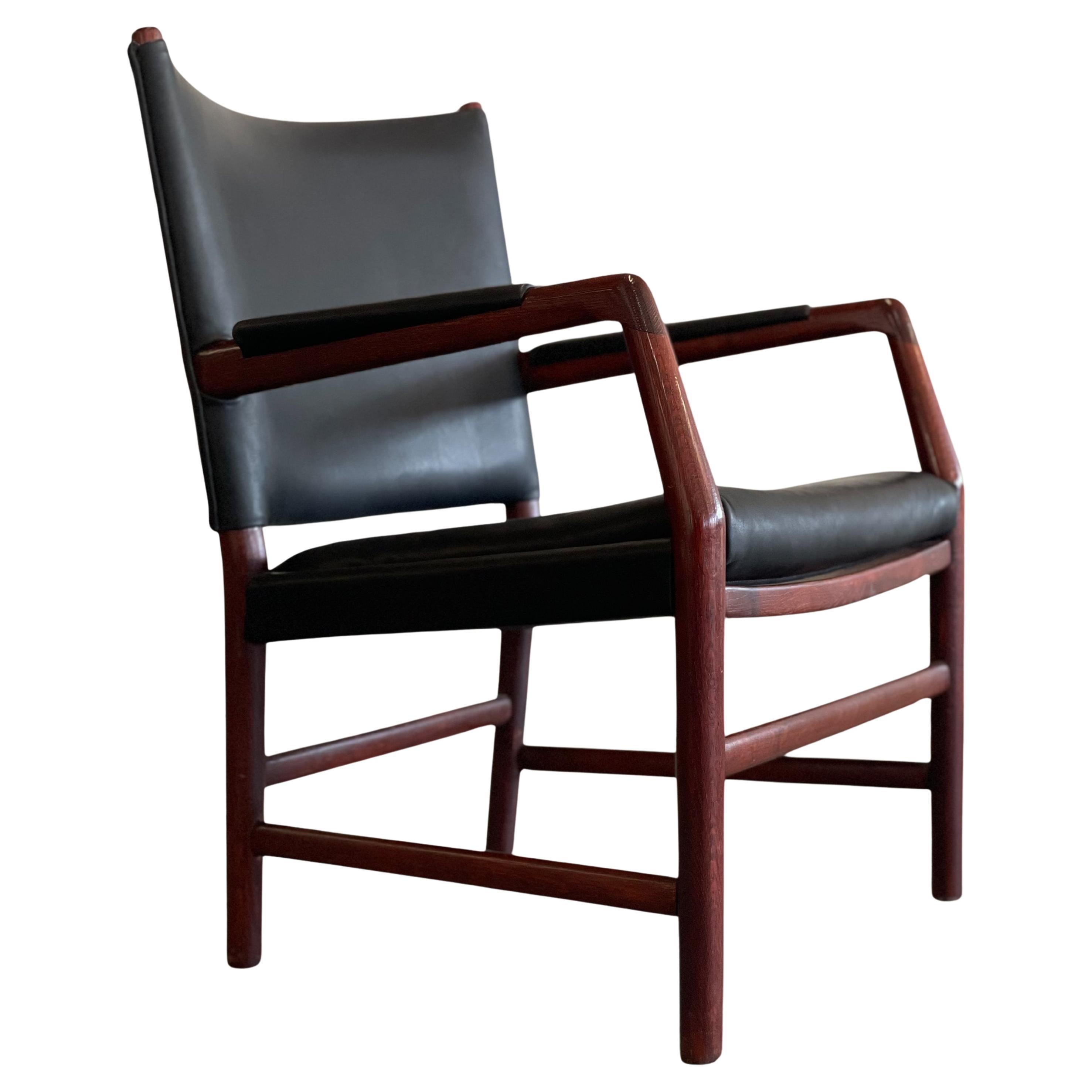 Oak and Leather Aarhus ‘Town Hall’ Chair designed by Hans Wegner for Plan Mobel For Sale