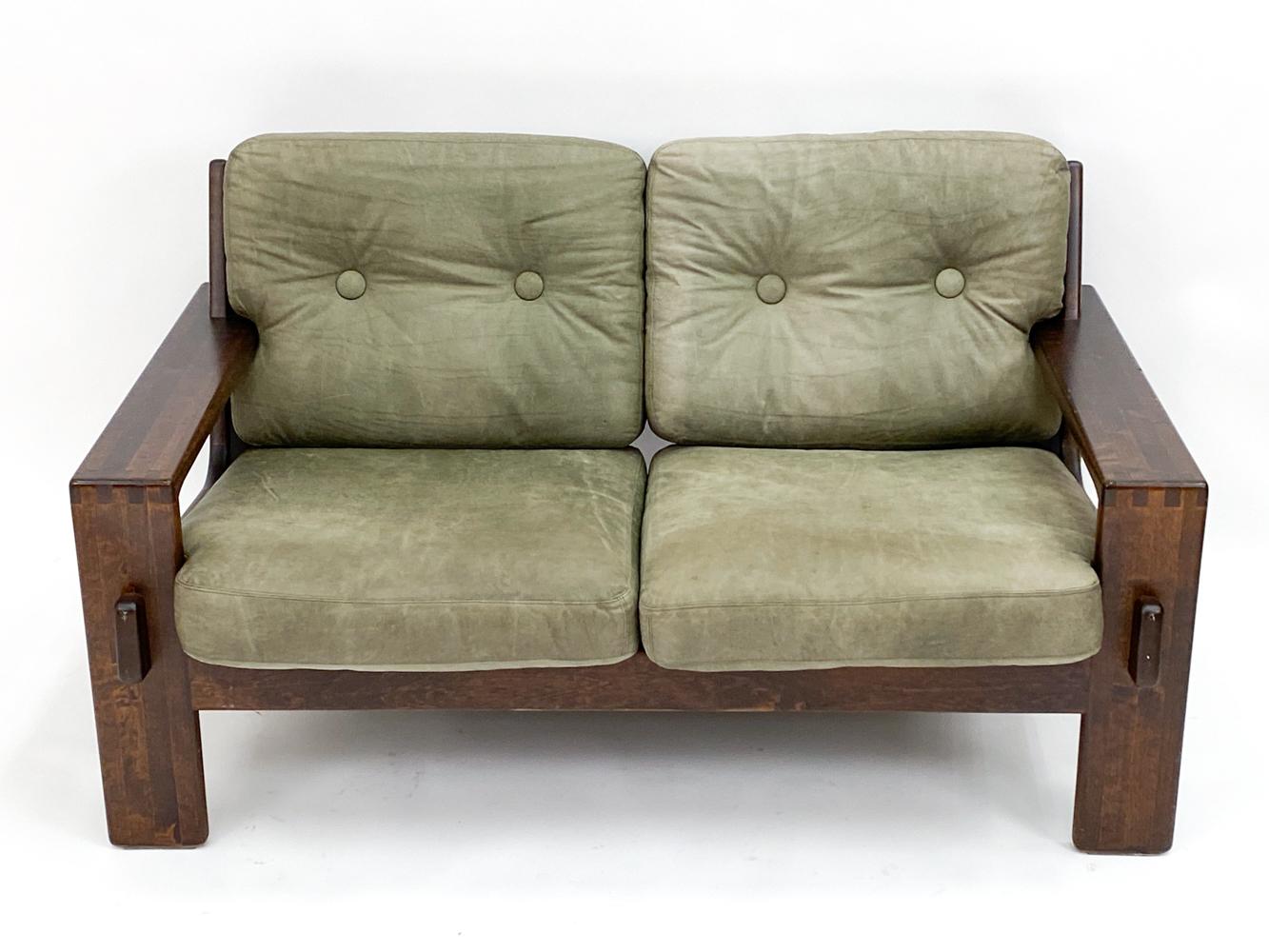 Mid-Century Modern Oak And Leather 