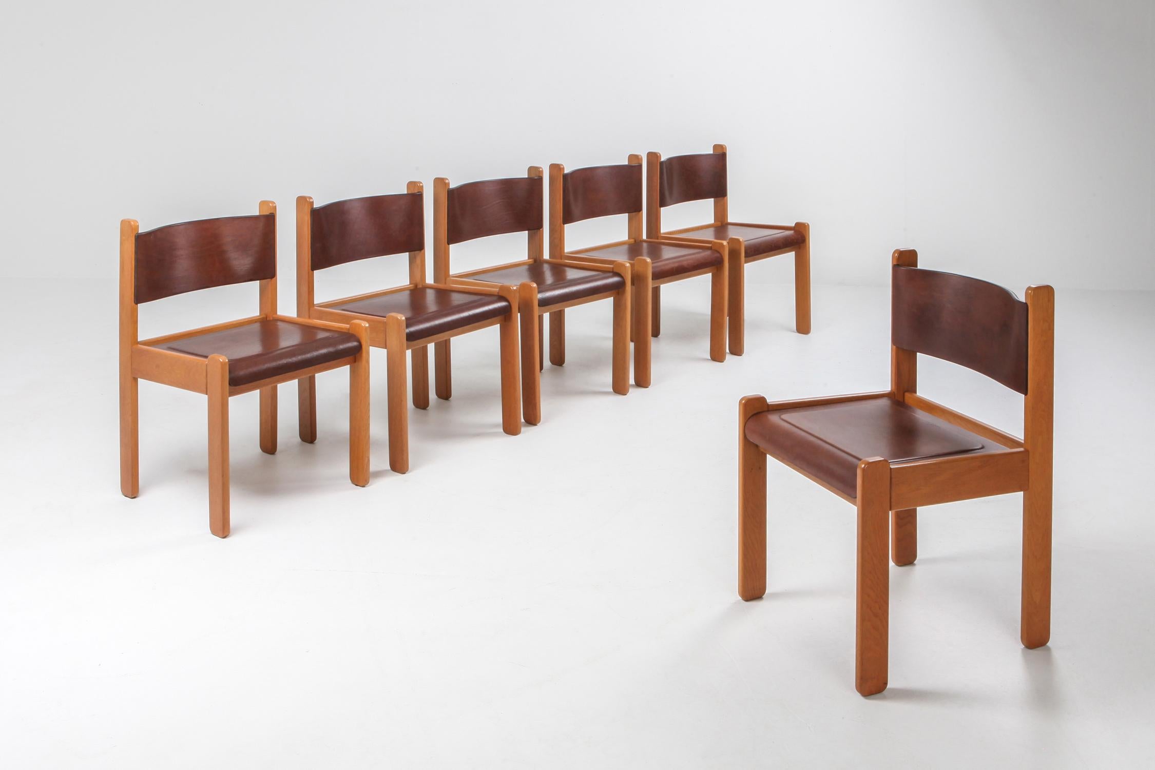 oak and leather dining chairs