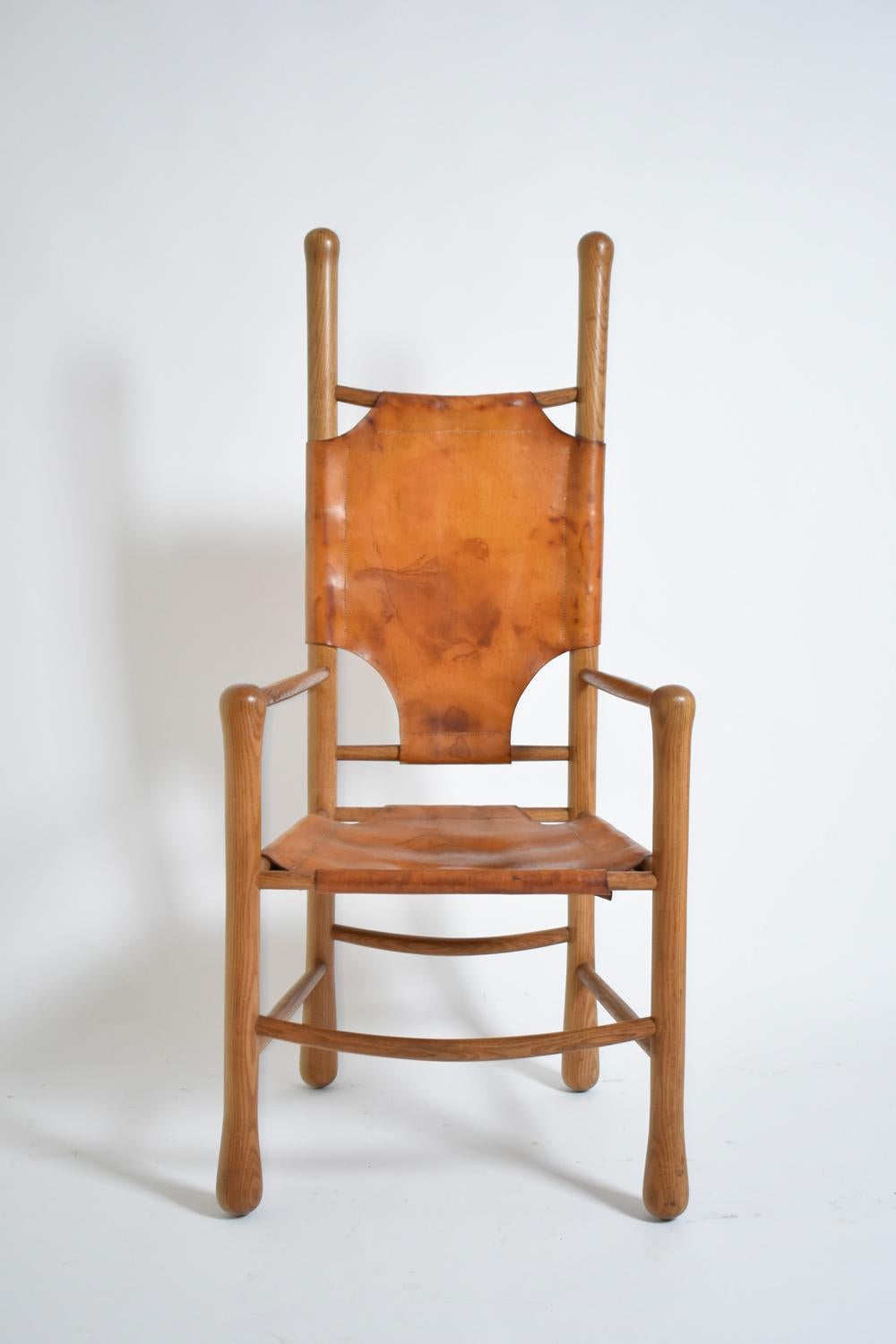 Großer Sessel aus Eiche und Leder, 1960er-Jahre im Zustand „Hervorragend“ im Angebot in Lisboa, PT