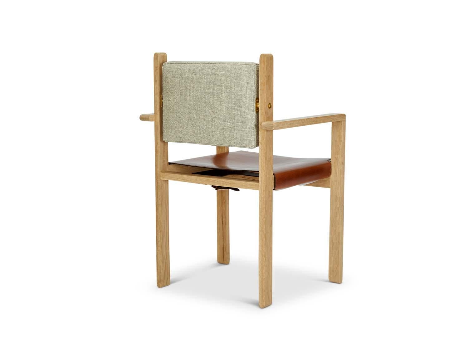 Oak and Leather Morro Dining Chair by Lawson-Fenning In New Condition For Sale In Los Angeles, CA