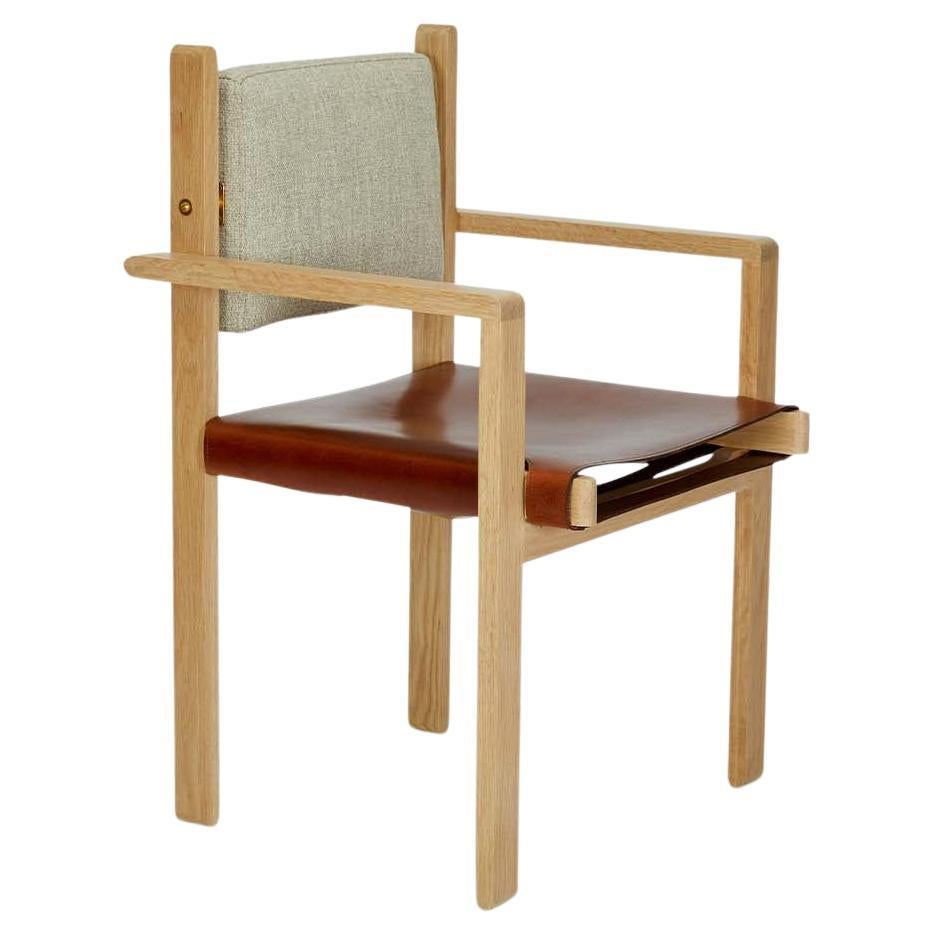 Oak and Leather Morro Dining Chair by Lawson-Fenning For Sale