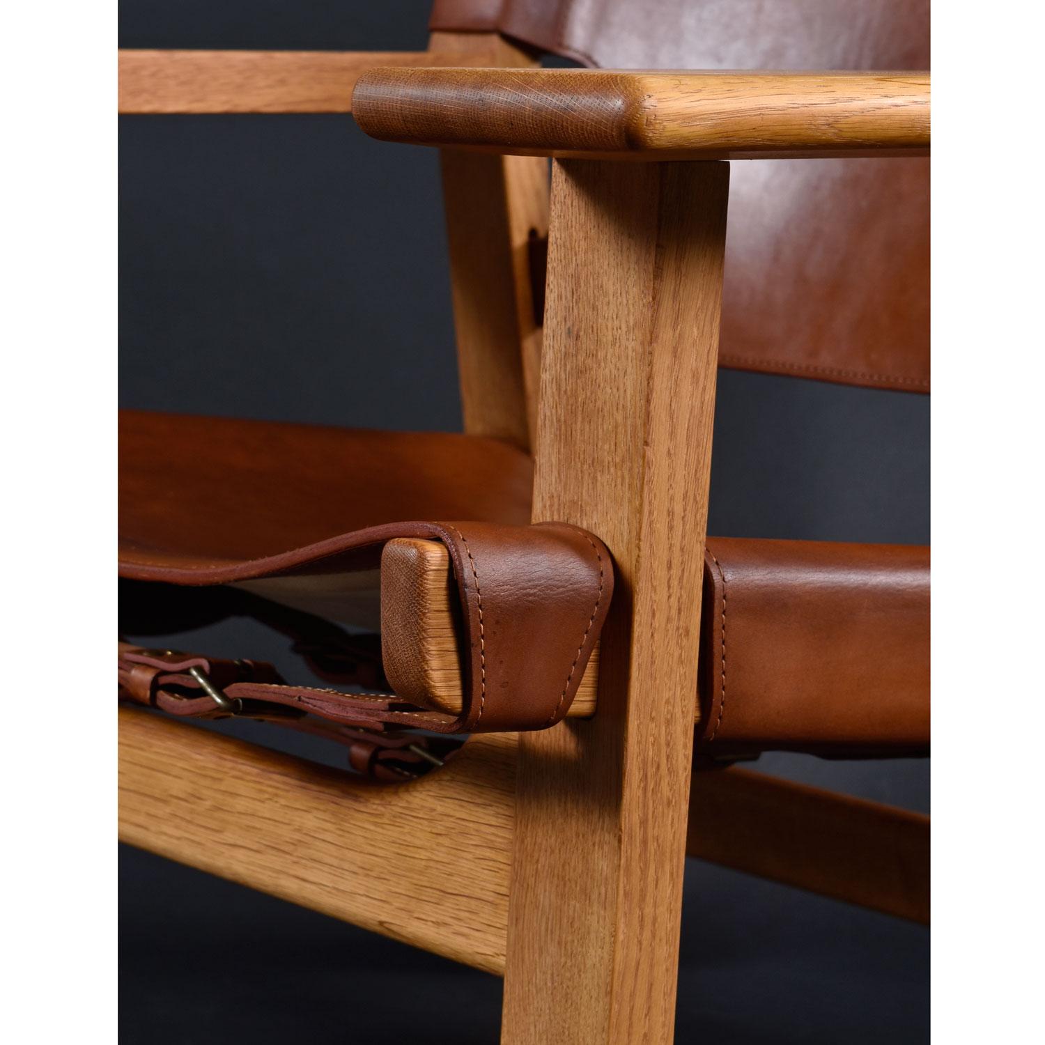 Oak and Leather Original 1970's Børge Mogensen Spanish Chairs 4