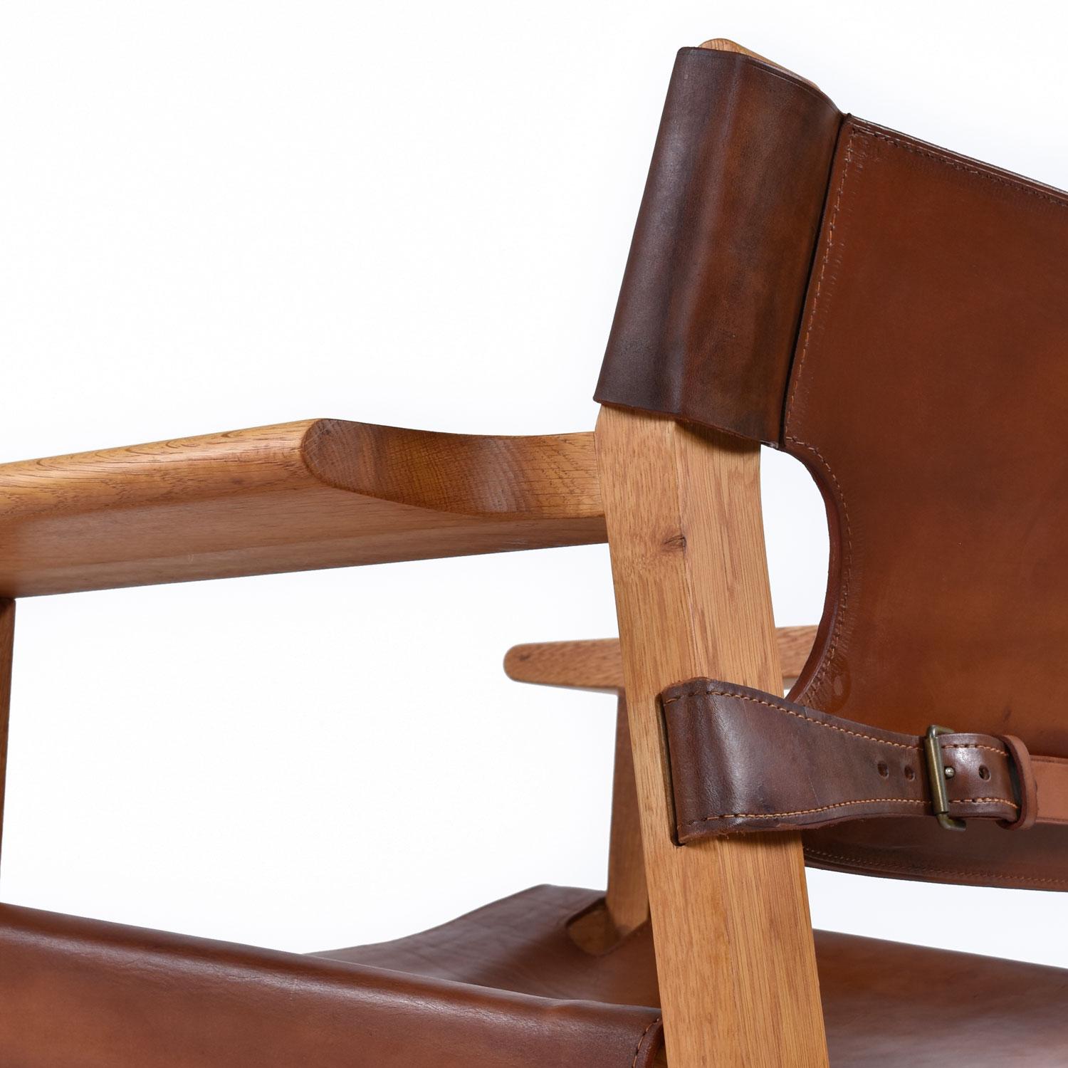 Oak and Leather Original 1970's Børge Mogensen Spanish Chairs 5