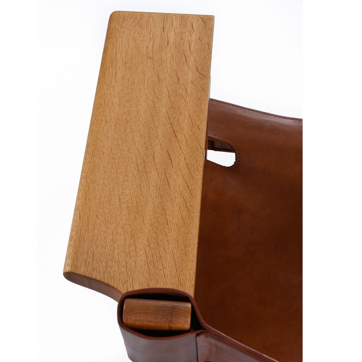 Oak and Leather Original 1970's Børge Mogensen Spanish Chairs 7