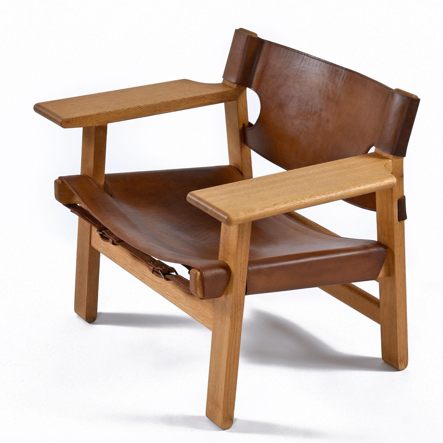 Oak and Leather Original 1970's Børge Mogensen Spanish Chairs 8