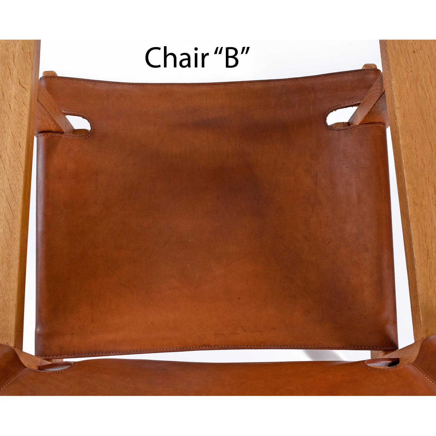 Oak and Leather Original 1970's Børge Mogensen Spanish Chairs 11