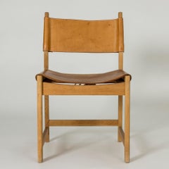 Chaise d'appoint en chêne et cuir par Kurt Østervig, Sibast, Danemark, années 1960