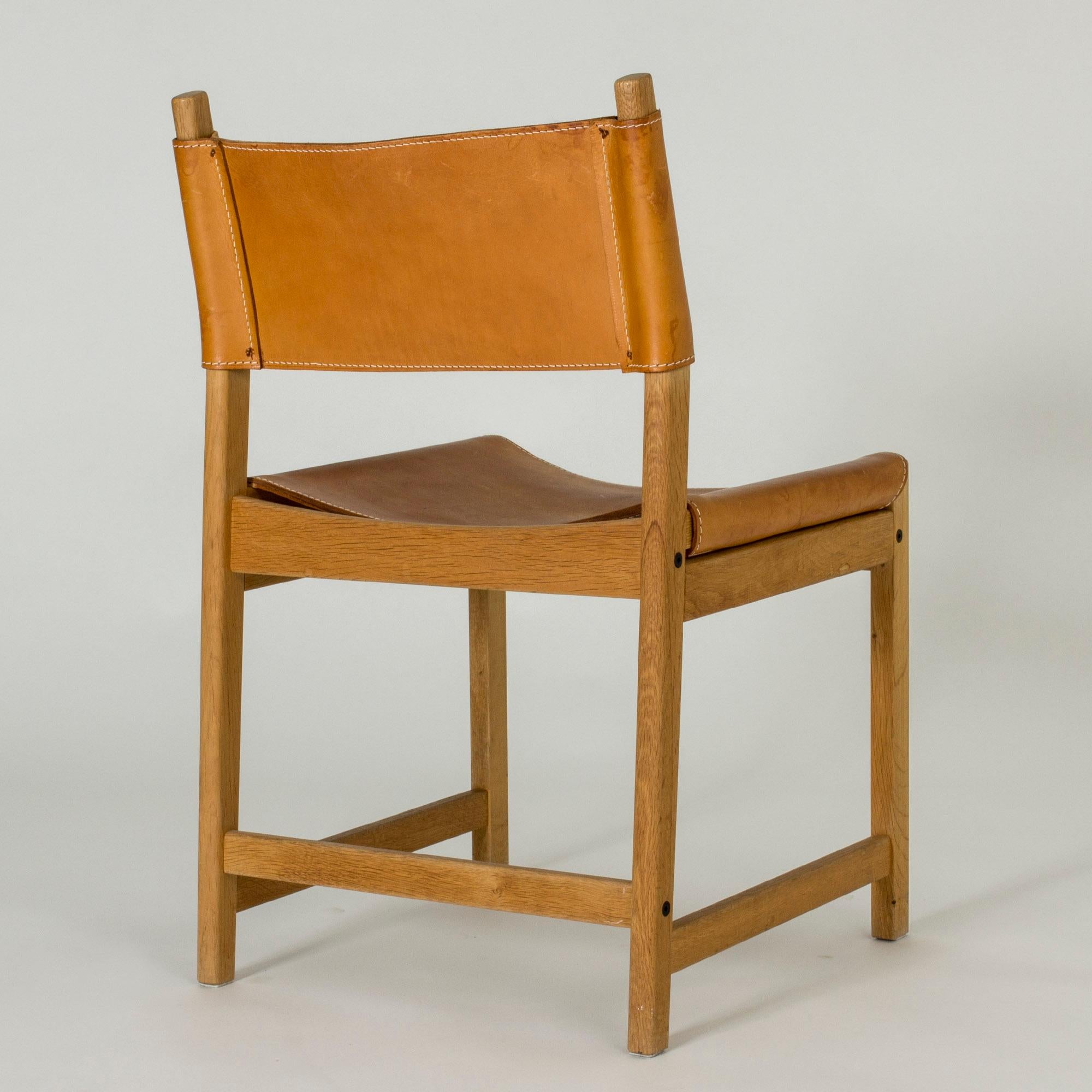 Scandinavian Modern Oak and Leather Side Chair by Kurt Østervig, Sibast, Denmark, 1960s For Sale