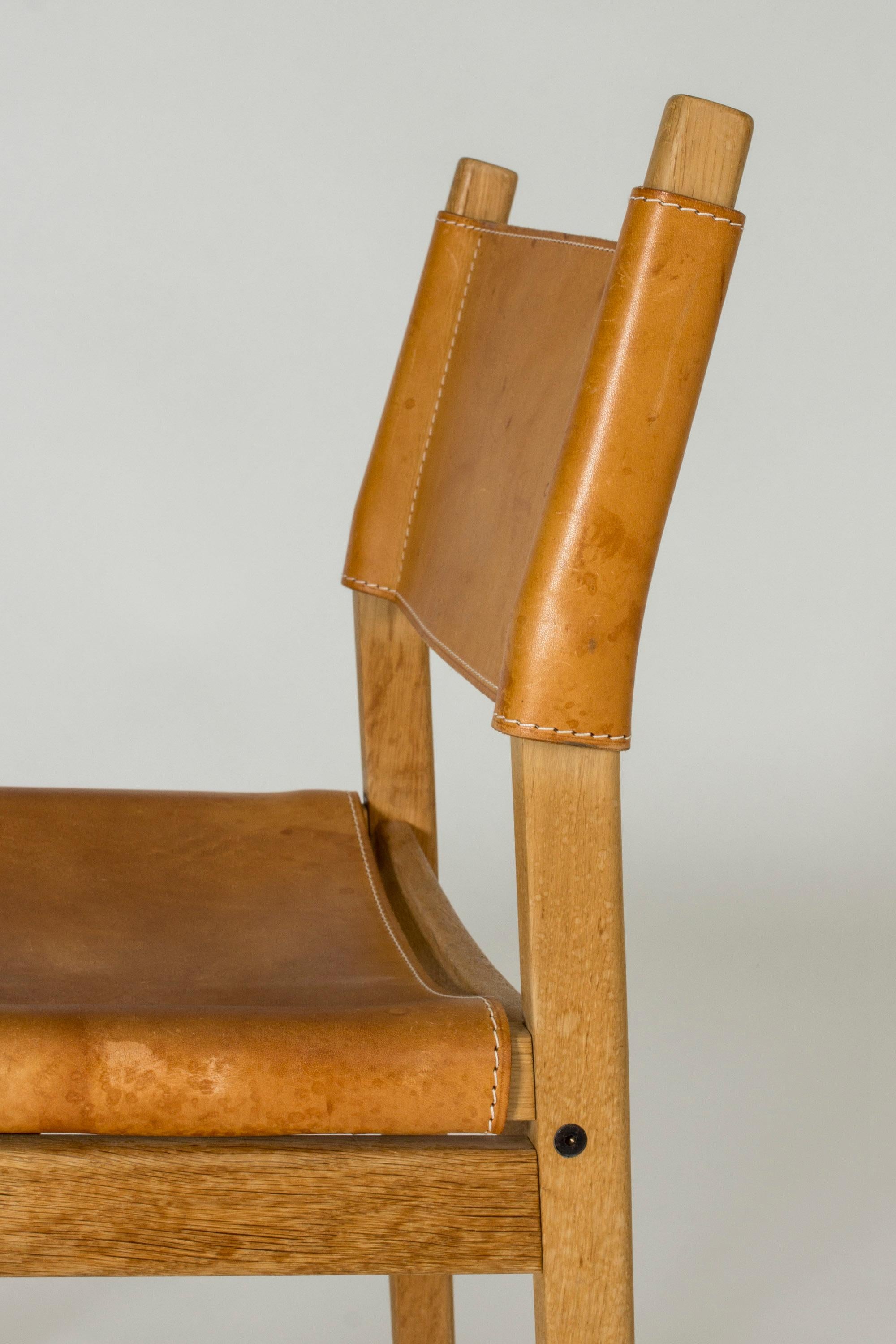 Chaise d'appoint en chêne et cuir par Kurt Østervig, Sibast, Danemark, années 1960 en vente 1