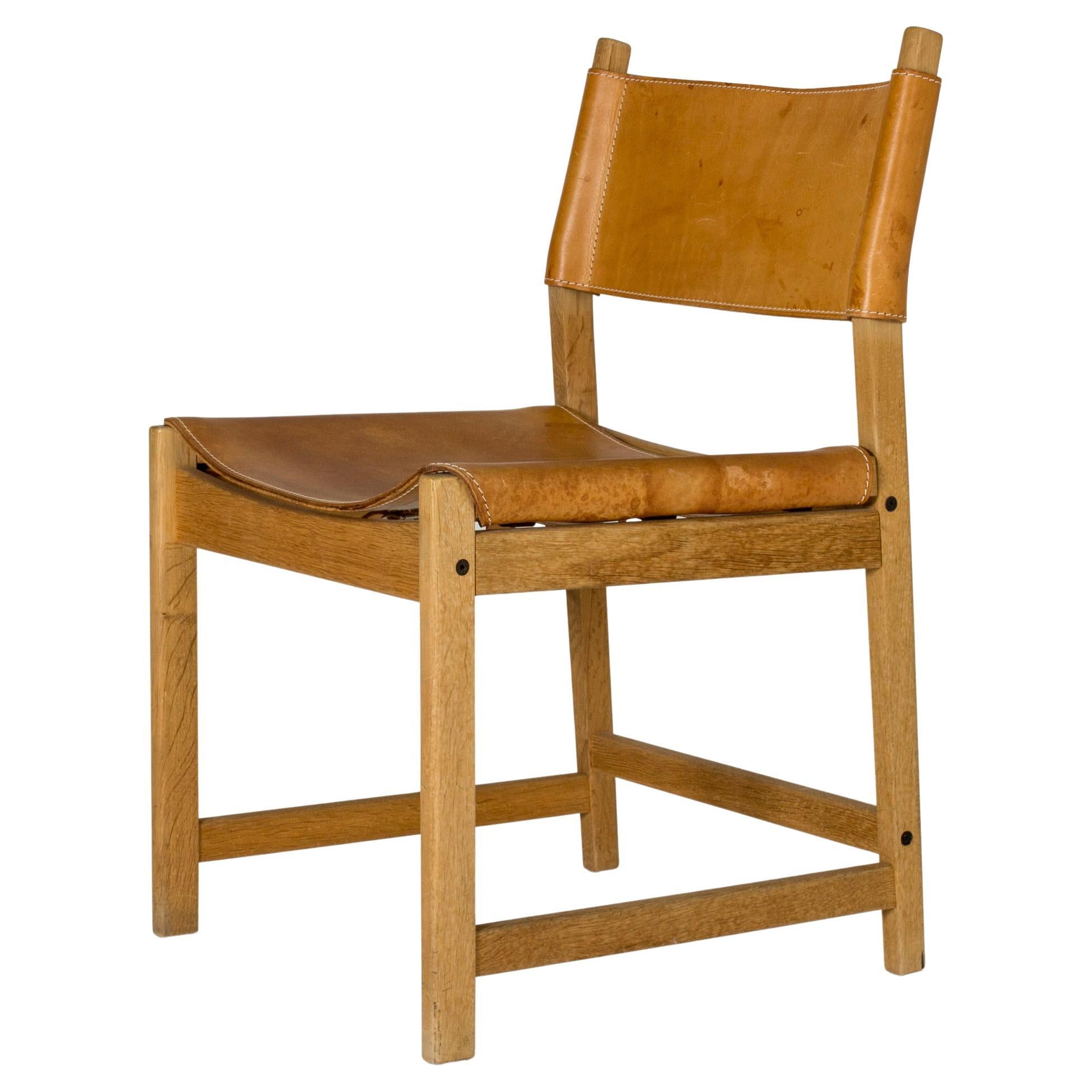 Oak and Leather Side Chair by Kurt Østervig, Sibast, Denmark, 1960s For Sale