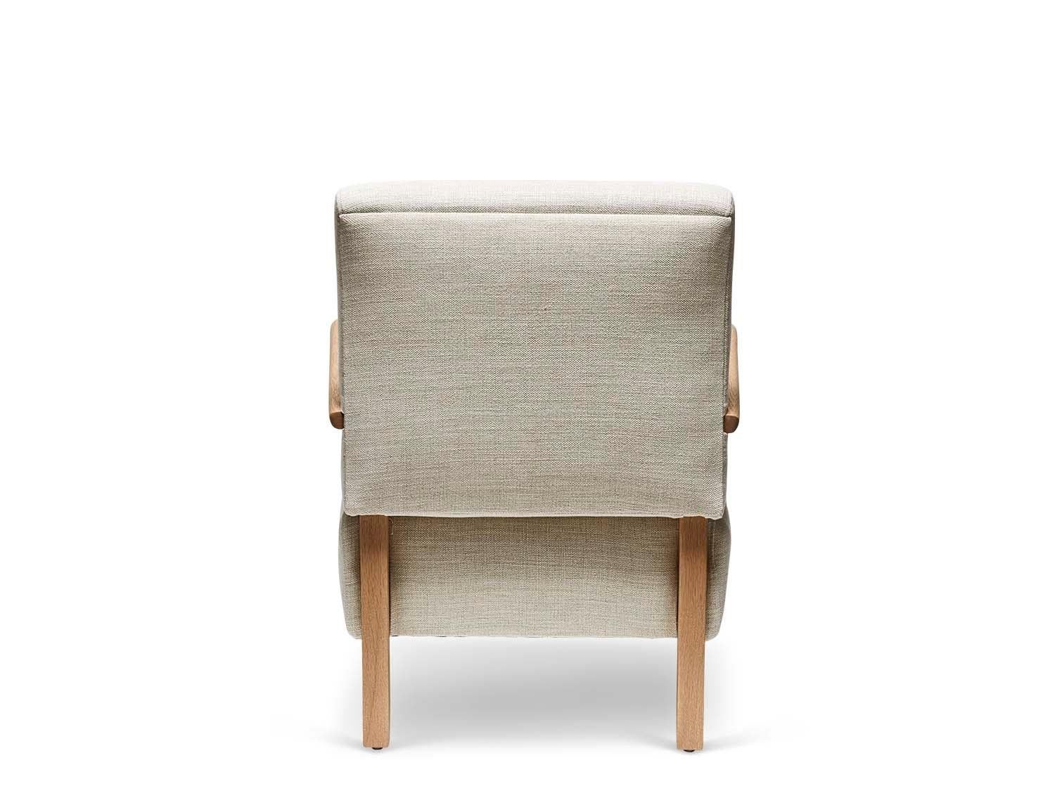 American Oak and Linen Niguel Lounge Chair by Lawson-Fenning